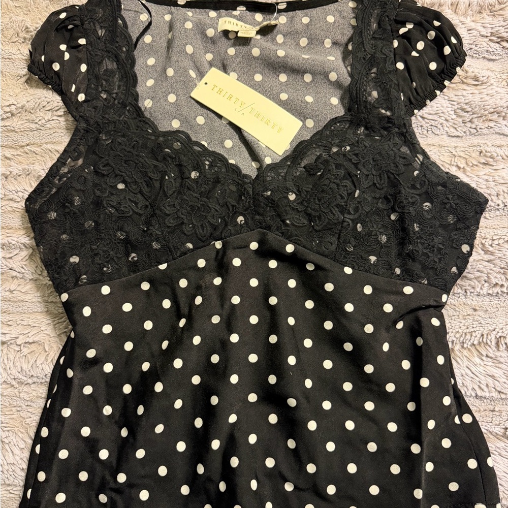 Black Polka Dot Lace shirt